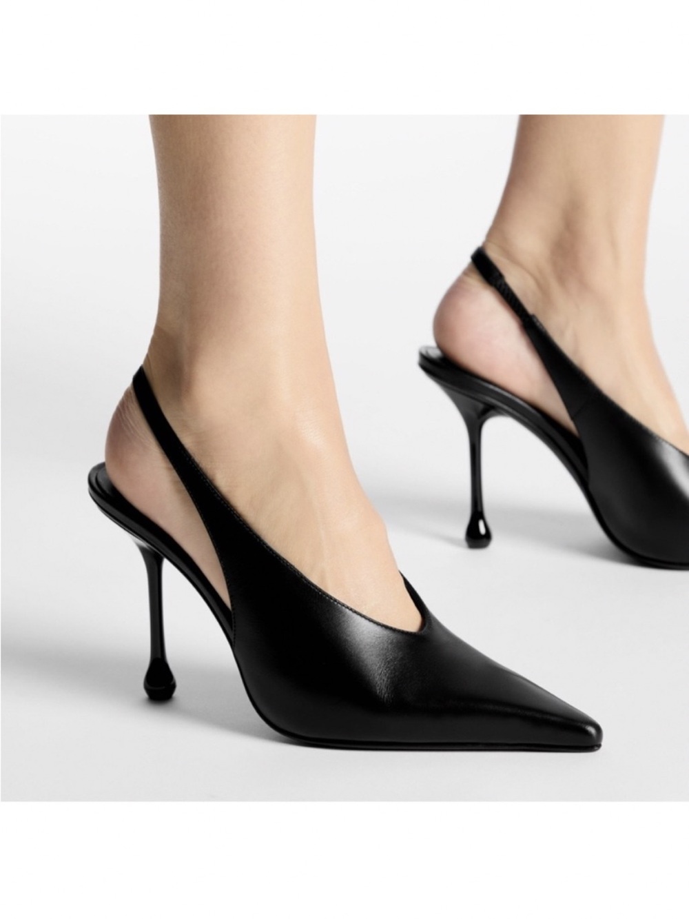New Jimmy Choo Isa 95MM Leather Slingback Pumps $1,050 39.5